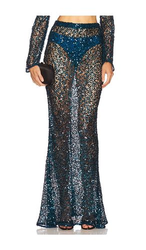 Net Paillette Maxi Skirt in Teal. - size L (also in M, S, XS) - Lapointe - Modalova