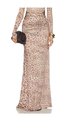 Printed Jersey Shirred Hip Skirt in Brown. - size S (also in XS, M, L) - LaPointe - Modalova