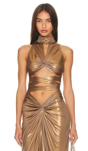 Wrap Bra Top in Metallic Gold. - size 4 (also in 8) - Lapointe - Modalova