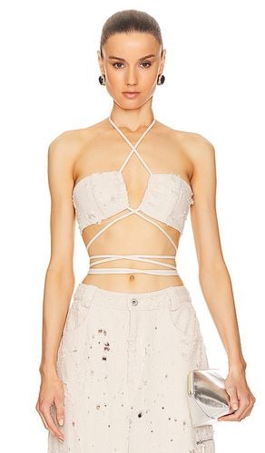 Denim Tie Bra Top in Beige. - size 2 (also in 0, 4, 6) - Lapointe - Modalova