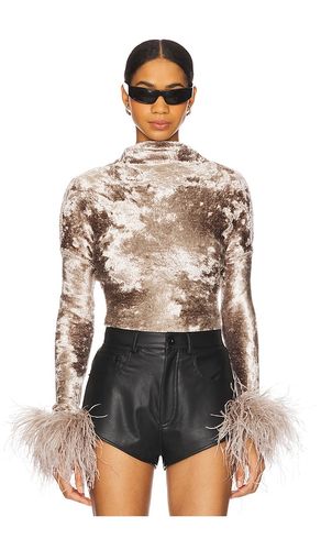 Dolman Top With Feathers in Metallic Silver. - size L (also in M, S) - Lapointe - Modalova