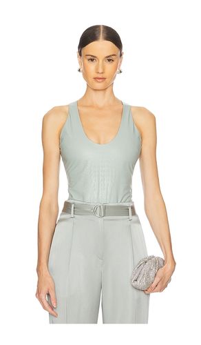 Croc Faux Leather Scoop Bodysuit in Baby Blue. - size 0 (also in 2) - Lapointe - Modalova
