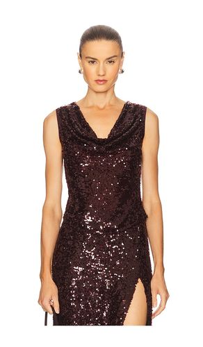 Sequin Cowl Neck Top in Wine. - size 0 (also in 2, 4, 6) - Lapointe - Modalova
