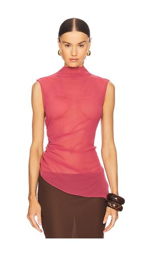 Lightweight Georgette Mock Neck Ruched Top in Rose. - size 0 (also in 2, 4, 6) - Lapointe - Modalova