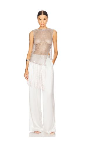 Metallic Netting Fringe Asymmetric Top in Metallic , grey. - size L (also in S, XS) - Lapointe - Modalova