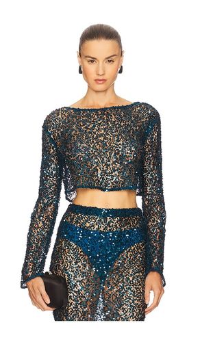 Net Paillette Top in Teal. - size L (also in M, S, XS) - Lapointe - Modalova