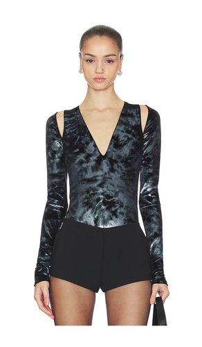 Velour V Neck Bodysuit in . Size L. Also in M, S - LaPointe - Modalova