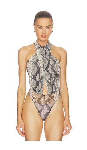 X REVOLVE Printed Mesh Cross Bodysuit in . Size S. Also in M, L - LaPointe - Modalova