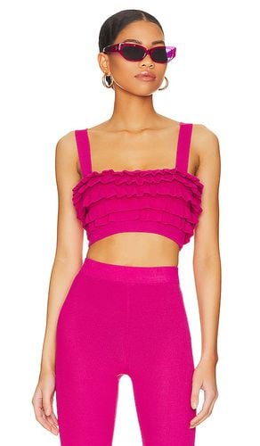 Razi Ruffle Knit Crop Top in Fuchsia. - size L (also in S) - Lovers and Friends - Modalova