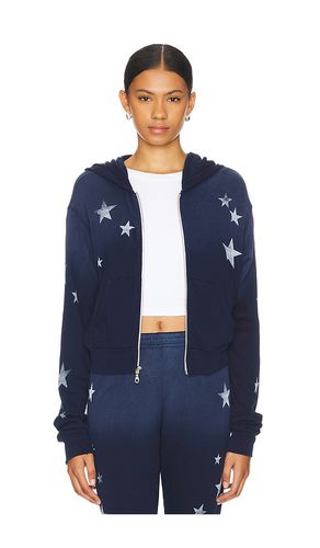 Lachelle Crop Zip Up Hoodie Vintage Stars in Navy. - size L (also in M) - Lauren Moshi - Modalova