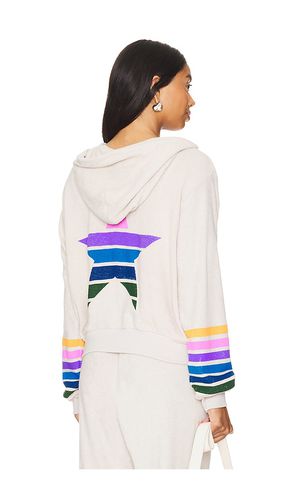 Lachelle Crop Zip Up Hoodie Color Stripe Star in Cream. - size L (also in M, S, XS) - Lauren Moshi - Modalova