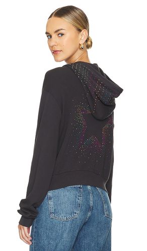 Lachelle Neon Stud Starburst Crop Zip Up Hoodie in Black. - size M (also in S, XS) - Lauren Moshi - Modalova