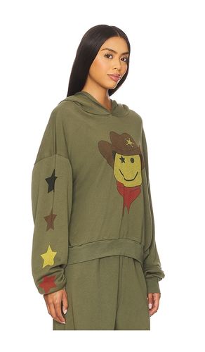Cowboy Happyface Pullover Hoodie in Olive. - size L (also in M, S) - Lauren Moshi - Modalova