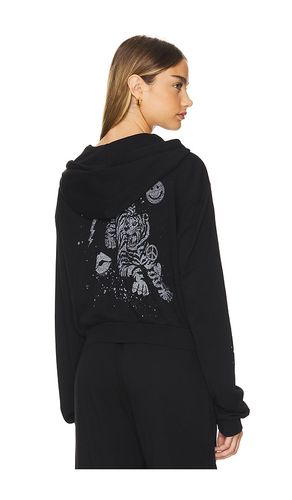 Sudadera corta con capucha y cremallera lachelle crop zip up hoodie en color talla M en - Black. Talla M (tambié - Lauren Moshi - Modalova