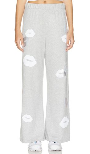 Martina Crystal Multi Lips Wide Leg Pant in Grey. - size M (also in XS) - Lauren Moshi - Modalova