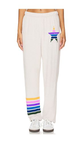 Tanzy Boyfriend Sweatpant Color Stripe Star in Cream. - size L (also in M, S, XS) - Lauren Moshi - Modalova