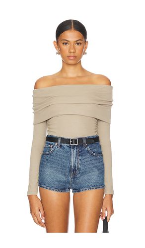 Liya Ribbed Fold Over Top in Tan. - size L (also in M, S) - LNA - Modalova