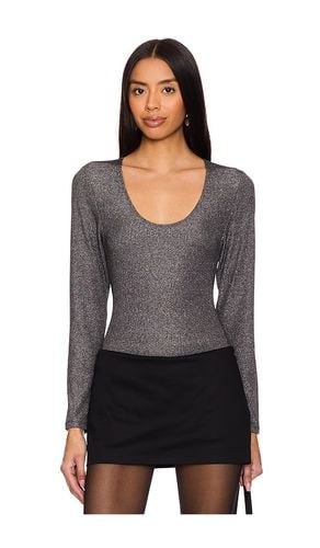 Jacinda lurex rib long sleeve top en color negro talla L en - Black. Talla L (también en M, S, XS) - LNA - Modalova