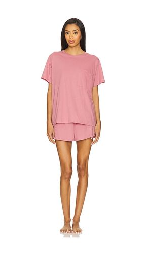 Organic Pima Tee Short Set in Blush. - size L (also in M, S, XL, XS) - LUNYA - Modalova