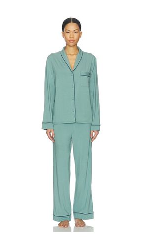 Slumberknit Button Down Pant Set in Green. - size XL (also in XS) - LUNYA - Modalova