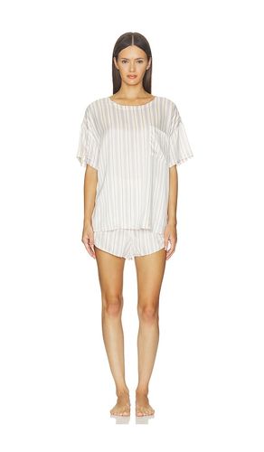 Washable Silk Tee Pajama Set in Cream. - size S (also in XS) - LUNYA - Modalova