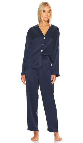 Washable Silk Long Sleeve Pant Set in Navy. - size M (also in S) - LUNYA - Modalova