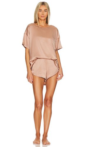 Washable Silk Tee Set in Tan. - size L (also in M, S, XS) - LUNYA - Modalova