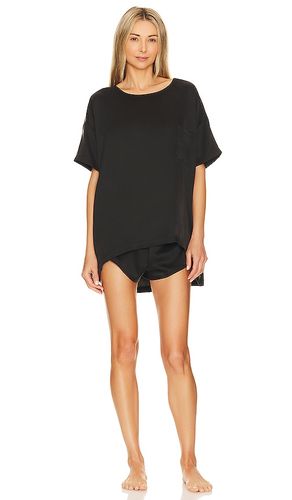 Washable Silk Tee Set in Black. - size L (also in M, S, XL, XS) - LUNYA - Modalova