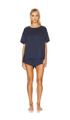 Washable Silk Tee Set in Navy. - size S (also in XL) - LUNYA - Modalova