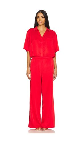 Washable Silk High Rise Pant Set in Pure Carmine in Red. - size L (also in M, S) - LUNYA - Modalova