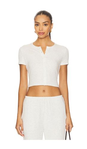 Lauren Short Sleeve Cardigan in Light Grey. - size L (also in M, S, XS) - LESET - Modalova