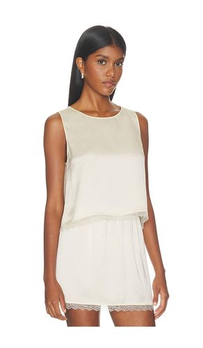Barb Lace Crop Sleeveless Crew in Cream. - size M (also in S) - LESET - Modalova