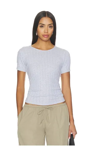 Pointelle Slim Fit Tee in Grey. - size M (also in XS) - LESET - Modalova