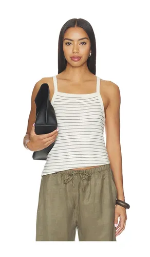 Nando Stripe Square Neck Tank in White. - size M (also in XL, XS) - LESET - Modalova