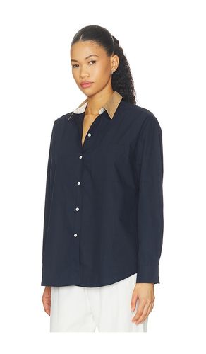 Yoshi Contrast Classic Button Down Top in Navy. - size XS (also in M, L) - LESET - Modalova