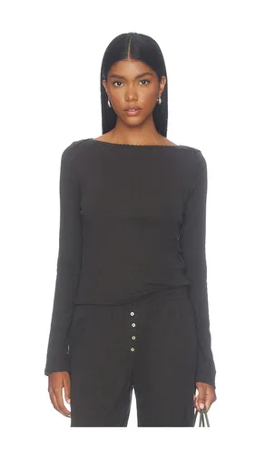 Pointelle Long Sleeve Bateau Top in . Size L. Also in M, S, XS - LESET - Modalova