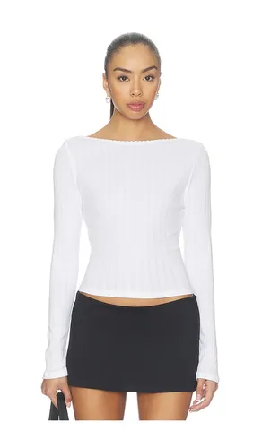 Pointelle Long Sleeve Bateau Top in . - size L (also in M, S, XL, XS) - LESET - Modalova