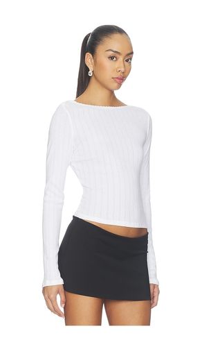 Pointelle Long Sleeve Bateau Top in . - size L (also in M, S, XL, XS) - LESET - Modalova