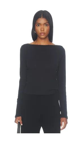 Pointelle Long Sleeve Bateau Top in . Size L. Also in M, S, XL, XS - LESET - Modalova