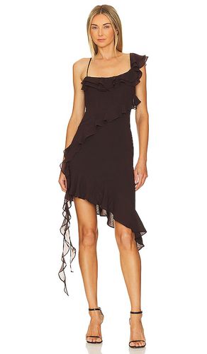 Jess Flounce Mini Dress in Chocolate. - size S (also in XS) - LPA - Modalova