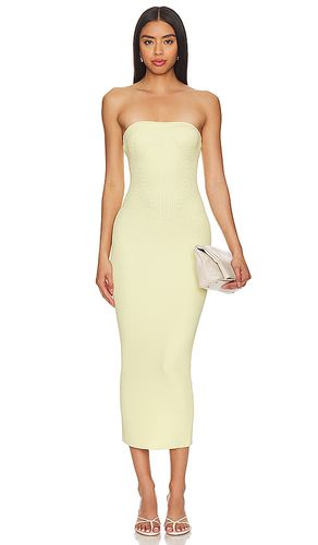 Arden Strapless Knit Midi Dress in Lemon. - size L (also in S, XL) - LPA - Modalova