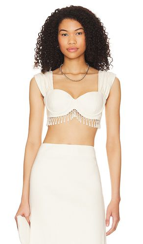 Perla Fringe Trim Bra Top in Ivory. - size L (also in M, S, XL) - LPA - Modalova