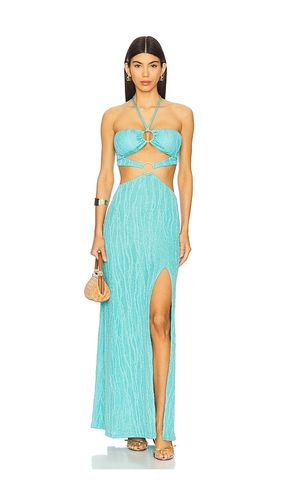 Double Loop Bandeau Long Dress in Teal. - size L (also in S) - Luli Fama - Modalova