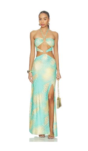 X REVOLVE Double Loop Bandeau Long Dress in Teal. - size S (also in M, L) - Luli Fama - Modalova