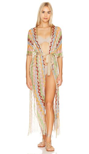 Here Comes The Sun Long Poncho in Beige - Luli Fama - Modalova