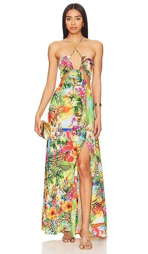 Birds Of Paradise Bandeau Cut Out Front Slit Dress in Green. - size M (also in S, XS) - Luli Fama - Modalova