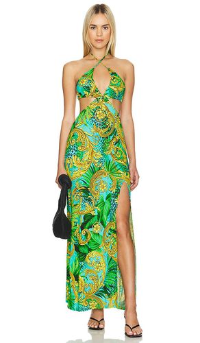 Palm Island Halter Keyhole Cut Out Maxi Dress in Green. - size L (also in XS) - Luli Fama - Modalova