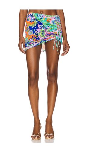 Scrunched Up Mini Skirt in Orange,Teal. - size L (also in S, XS) - Luli Fama - Modalova