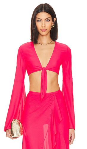 Bell Sleeve Crop Top in Red. - size L (also in M) - Luli Fama - Modalova