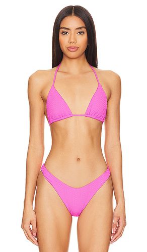 Wavy Baby Triangle Bikini Top in Pink. - size M (also in L, XL, XS) - Luli Fama - Modalova